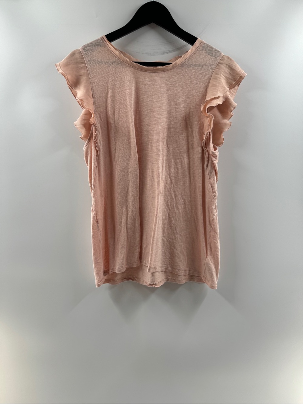 Gap Light Pink Ruffle Sleeve Blouse – Women's Large Rayon Blend